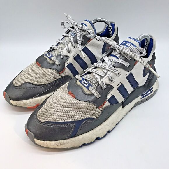 Adidas Nite Jogger X Star Wars R2D2 Sneakers Men's 11.5 White Blue Black Lace Up - Picture 4 of 13